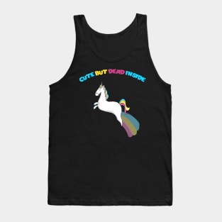 Cute But Dead Inside Zombie Ghost Unicorn Tank Top